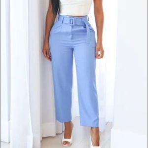 Powder Blue Capri Working Pants